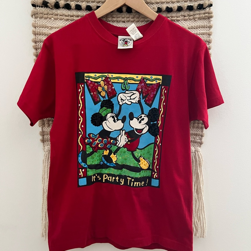 Vintage Disney Mickey & Minnie  Red T-Shirt